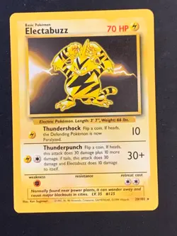 Electabuzz 20/102 Base set set Non Holo Rare Vintage WOTC Pokemon Card - Image 1