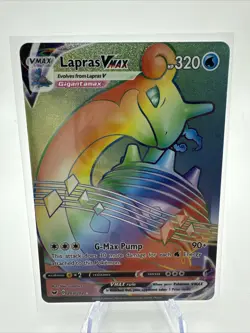 Lapras VMAX 203/202 Sword & Shield Rainbow Secret Rare Holo Pokemon Card NM - Image 1