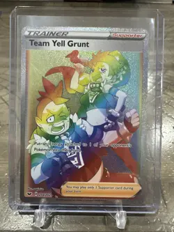 Pokemon TCG Team Yell Grunt SWSH Base Set Full Art Secret Rare Card 210/202 NM - Image 1