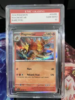 MAGMORTER 2024 FOIL #010/91 Pokemon Card GRADED 10 TCG CCG - Image 1