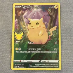 Pikachu 5/25 Pokemon Celebrations 25th Anniversary Set Full Art Card - Image 1