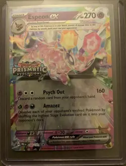 Pokemon TCG - Espeon ex 034/131 Prismatic Evolutions Promo Stamp English Holo - Image 1