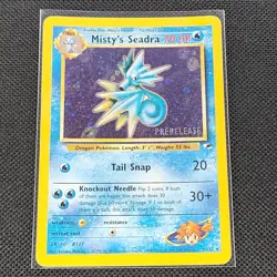 Misty’s Seadra - 9/132 - Holo Rare - Prerelease - Gym Heroes - Pokemon - NM/M - Image 1