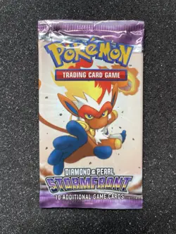 1x Pokemon - Stormfront - Diamond & Pearl - EMPTY Pack Wrapper Infernape Art - Image 1