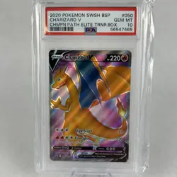 Pokemon TCG 2020 Champions Path Charizard V #SWSH050 PSA 10 - Image 1
