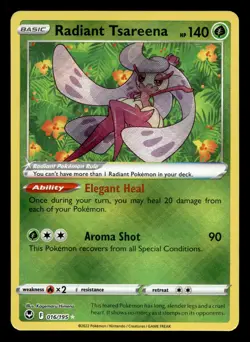 Radiant Tsareena 016/195 Radiant Rare Silver Tempest Pokemon NM - Image 1