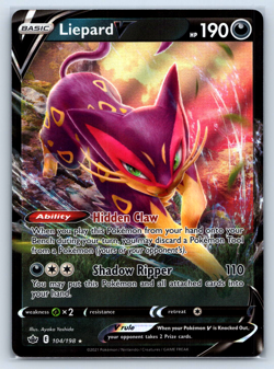 Pokemon TCG Chilling Reign 104/198 Liepard V NM - Image 1