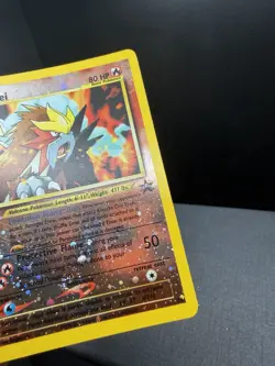 Pokemon TCG WOTC Entei 34 Movie Black Star Promo Reverse Holo SWIRL LP - Image 2