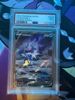2023 Pokemon Crown Zenith Suicune v Full Art #GG38/GG70 PSA MINT 9 - Image 1