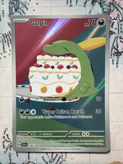 Pokemon Gulpin TCG 154/142 Sv07 Stellar Crown Illustration Rare Holo Card - Image 1