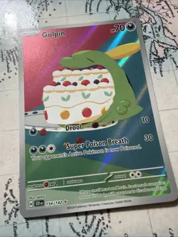 Pokemon Gulpin TCG 154/142 Sv07 Stellar Crown Illustration Rare Holo Card - Image 2