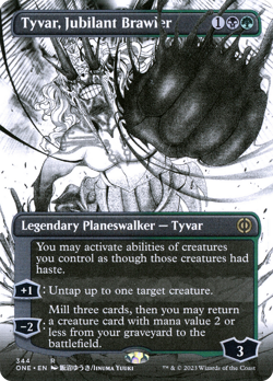 Tyvar, Jubilant Brawler (Borderless Manga) [Phyrexia: All Will Be One] Foil Nea - Image 1