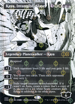 Kaya, Intangible Slayer (Borderless Manga Step-and-Compleat Foil) [Phyrexia: Al - Image 1