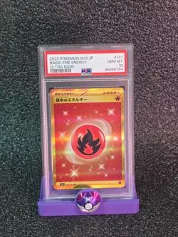 PSA 10 2023 POKEMON JPN SV3-RULER OF THE BLACK FLAME #141 BASIC FIRE ENERGY - Image 1
