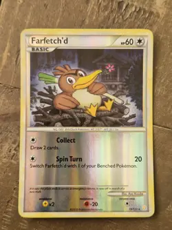 Pokemon TCG Farfetch'd 19/123 HeartGold SoulSilver HS Reverse Holo Rare NM - Image 1