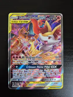 Charizard & Braixen GX SM230 SM Black Star Promo Full Art Pokemon LP Condition - Image 1