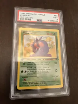 Pokemon 1999 1st Edition Jungle #63 - Venonat PSA 9 - Image 1