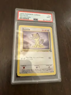 1999 Pokemon Jungle 1st Edition #56 - Meowth PSA 9 - Image 1
