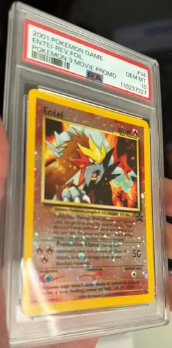 PSA 10 GEM MINT *SWIRL* Pokemon Entei #34 WOTC Promo - Image 4