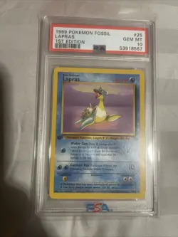 1999 Pokemon Fossil 1st Edition Lapras #25 Non-Holo GEM MINT PSA 10 - Image 2