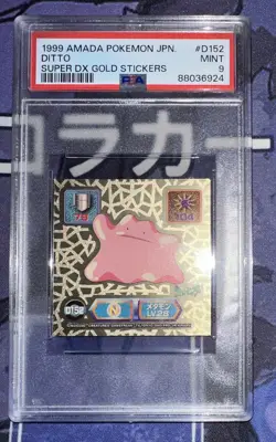 Pokemon 1999 Ditto Gold Amada Japanese Sticker D152 PSA Graded Sticker - Image 1