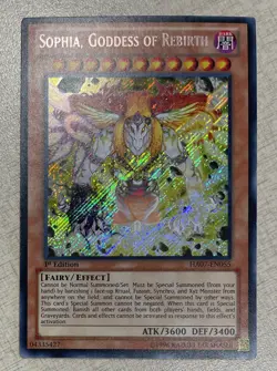 Yugioh! TCG Sophia, Goddess of Rebirth 1st Edition Secret Rare HA07-EN055 - Image 1