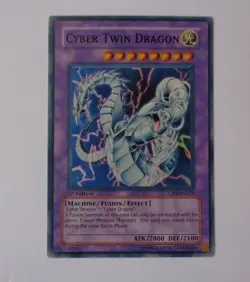 Cyber Twin Dragon CRV-EN035 (Super Rare, 1st Ed, Lightly Played / LP) Yugioh - Image 1