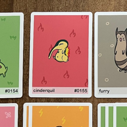 TRACKED & INSURED Pookiemoot Cinderquil card - Cyndaquil Pokemon parody - Image 1