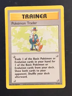Pokemon Trader 77/102 Base set set Non Holo Rare Vintage WOTC Pokemon Card O - Image 1