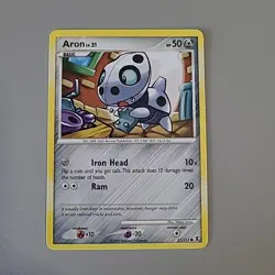 Aron 57/111 Platinum Rising Rivals 2009 Pokemon TCG Card Non-Holo - Image 1