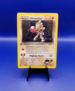 Rocket’s Hitmonchan 11/132 1st Edition Holo Rare Gym Heroes Pokemon Card WOTC - Image 1