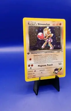 Rocket’s Hitmonchan 11/132 1st Edition Holo Rare Gym Heroes Pokemon Card WOTC - Image 2
