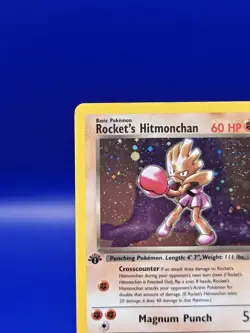 Rocket’s Hitmonchan 11/132 1st Edition Holo Rare Gym Heroes Pokemon Card WOTC - Image 4