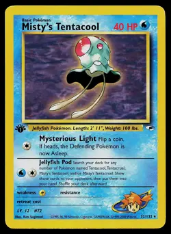Pokemon Card - Misty's Tentacool Gym Heroes 32/132 Rare 1st Edition - Image 1