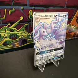 Pokemon Alolan Ninetales GX TCG Full Art Holo Card SV53/SV94 NM Condition - Image 2