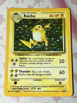 Pokemon TCG Raichu Base Set Holo Rare Card 14/102 - Image 1