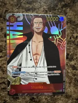 One Piece TCG Shanks Parallel OP01-120 Romance Dawn Foil Card - Image 1