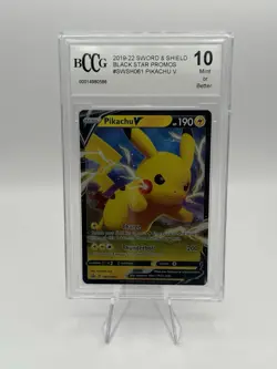 Pikachu V SWSH061 BLACK STAR Pokemon Card TCG 2021 SWSH BCCG 10 MINT - Image 1