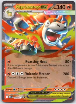 POKEMON TCG MEGA CAMERUPT EX 022/132 MEG DOUBLE RARE MEGA EVOLUTION POKEMON - Image 1