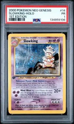 PSA 1 Slowking 1st Edition Holo Foil 14/111 Neo Genesis 2000 WoTC Pokemon PR - Image 1