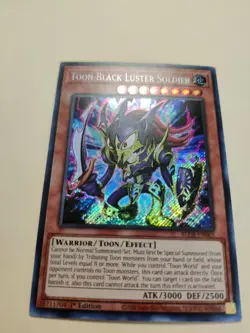 Yu-Gi-Oh! Toon Black Luster Soldier 1st Ed Secret Rare BLCR-EN065 VLP - Image 2