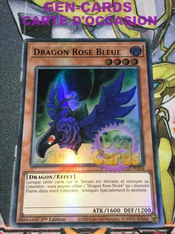 CARTE Yu Gi Oh DRAGON ROSE BLEUE LDS2-FR104 1ere edition TITRE BLEU - Image 1