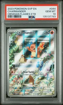 Pokemon Charmander TCG Card 044 Obsidian Flames ETB Promo PSA 10 Gem Mint - Image 1