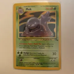 Muk 13/62 Holo Rare Fossil Unlimited Pokemon Card NM-LP+ - Image 1