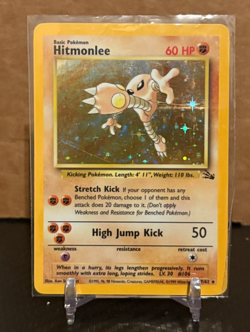 Hitmonlee 7/62 Holo 1999 Fossil Base Set Pokemon Card TCG NM - Image 1