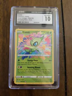 CGC 10 GEM MINT Celebi 2020 Vivid Voltage 009/185 Amazing Rare Pokemon Card - Image 1