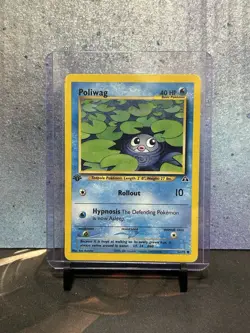 Pokemon Card: Neo Discovery 1st Edition Common: Poliwag 62/75 LP - Image 1