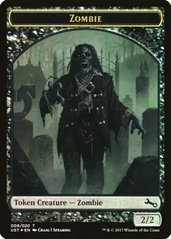 Zombie // Zombie Double-Sided Token [Unstable Tokens] Lightly Played Foil - Image 1