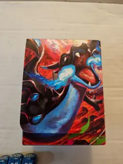 Pokemon Mega Charizard X ex UPC Playmat, Deckbox, Sleeves, Coin, Damage Counters - Image 2