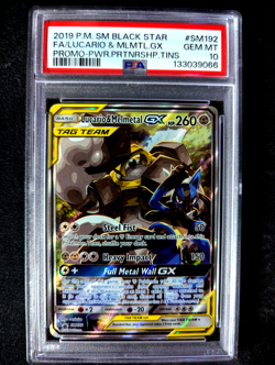 2019 Pokemon Black Star Promo Lucario & Melmetal GX #SM192 Fa Power PSA 10 - Image 1
